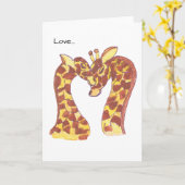 Giraffes in liefde kaart (Gele Bloem)