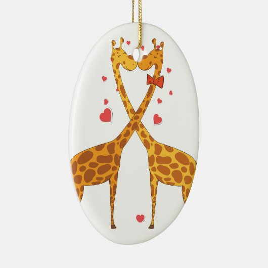 Giraffes in liefde keramisch ornament (Rechts)
