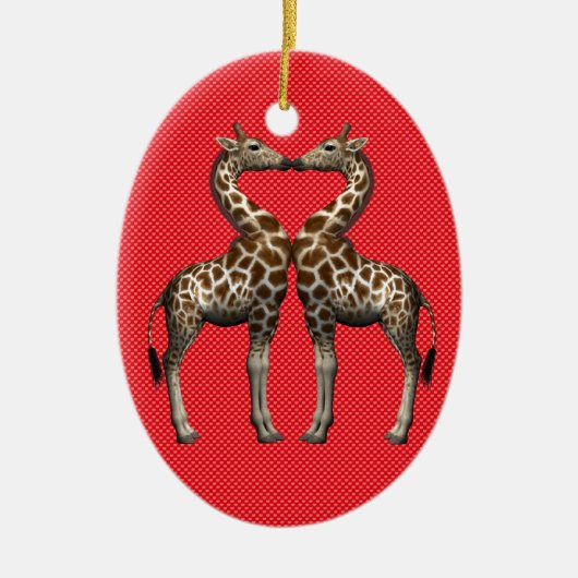Giraffes in liefde keramisch ornament (Voorkant)