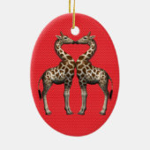 Giraffes in liefde keramisch ornament (Achterkant)