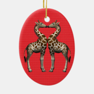 Giraffes in liefde keramisch ornament