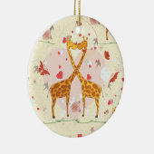 Giraffes in liefde keramisch ornament (Rechts)