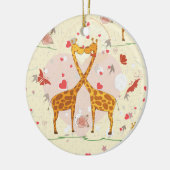 Giraffes in liefde keramisch ornament (Links)