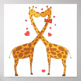Giraffes in liefde poster