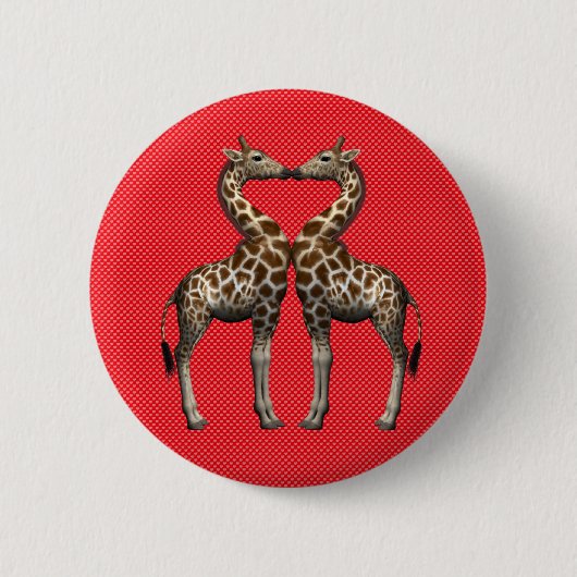Giraffes in liefde ronde button 5,7 cm (Voorkant)