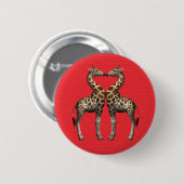Giraffes in liefde ronde button 5,7 cm (Voorkant /achterkant)