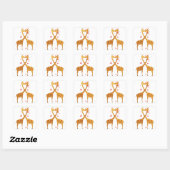 Giraffes in liefde vierkante sticker (Vel)