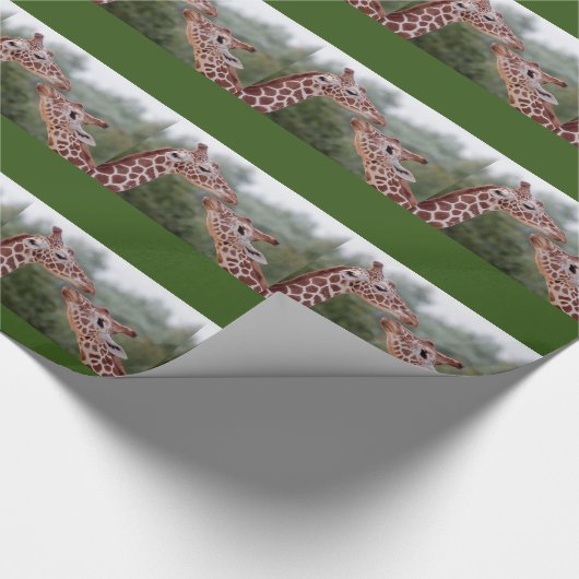 Giraffes in Love Wrapping Paper Cadeaupapier (Hoek)