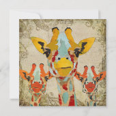 Giraffes in Shabby Baby shower Kaart (Achterkant)