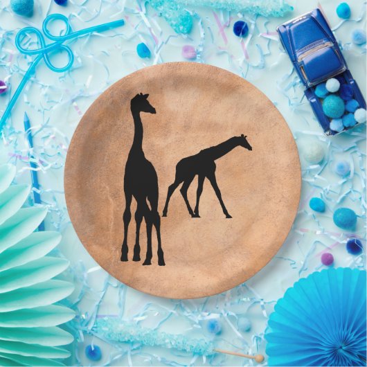 Giraffes IN SILHOUETTE Papieren Bordje (Feest)