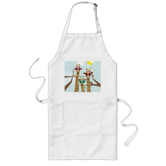 Giraffes in zonnebril lang schort (Voorkant)