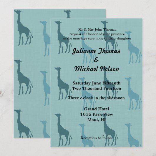 Giraffes Kaart (Voorkant / Achterkant)