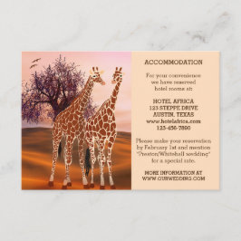 Giraffes Kaart voor een bruiloft of accommodatie