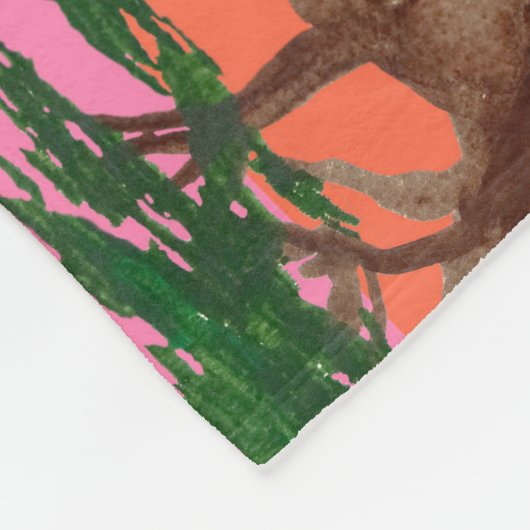 Giraffes, kameel & zon fleece deken (Hoek)