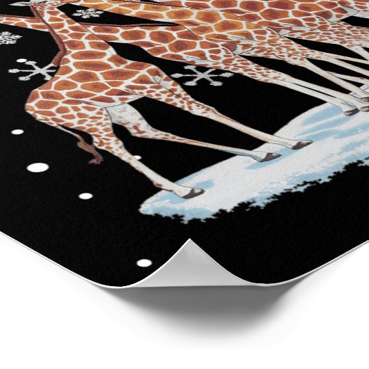 Giraffes Kerstboom Giraffe Kerstboom Merry Ch Poster (Hoek)