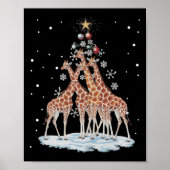 Giraffes Kerstboom Giraffe Kerstboom Merry Ch Poster (Voorkant)