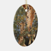 Giraffes kerstversiering keramisch ornament (Rechts)