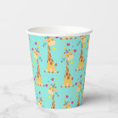 Giraffes kinderen op zaterdag in Cute Paper Cups Papieren Bekers (Achterkant)