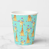 Giraffes kinderen op zaterdag in Cute Paper Cups Papieren Bekers (Voorkant)