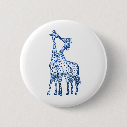 Giraffes Kiss Ronde Badge Ronde Button 5,7 Cm (Voorkant)