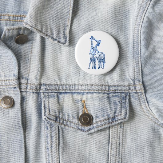 Giraffes Kiss Ronde Badge Ronde Button 5,7 Cm (In situ)