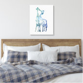 Giraffes Kiss Tekening Enkele Print (Insitu (Slaapkamer))