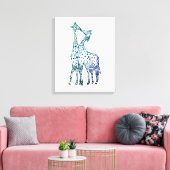 Giraffes Kiss Tekening Enkele Print (Insitu (Woonkamer))