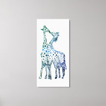 Giraffes Kiss Tekening Enkele Print
