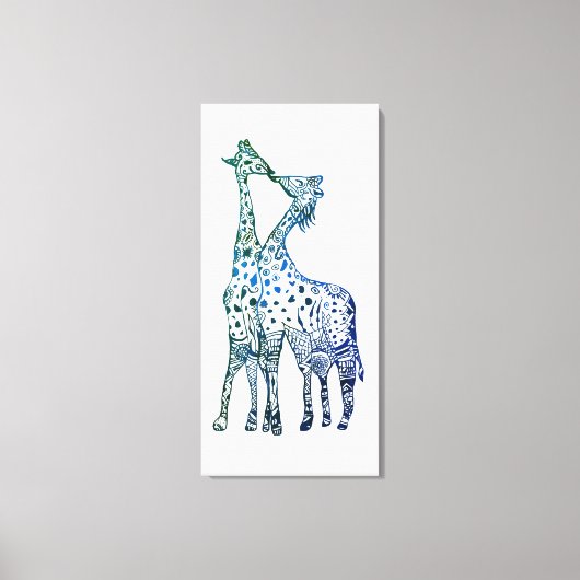 Giraffes Kiss Tekening Enkele Print (Voorkant)