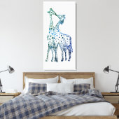 Giraffes Kiss Tekening Enkele Print (Insitu (Slaapkamer))