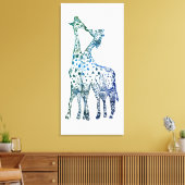 Giraffes Kiss Tekening Enkele Print (Insitu (Woonkamer))