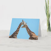 Giraffes knuffelen gepersonaliseerd kaart (Voorkant)