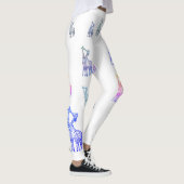 Giraffes Kus, Grappig Kleurrijke Custom Leggings (Rechts)