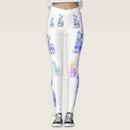 Giraffes Kus, Grappig Kleurrijke Custom Leggings