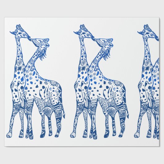 Giraffes kus inpakpapier (Vlak)