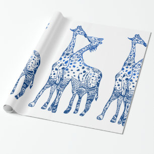 Giraffes kus inpakpapier
