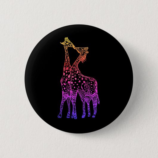 Giraffes Kus Kleurrijke kunst Ronde Badge Button 5,7 Cm (Voorkant)