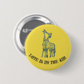 Giraffes kus ronde button 5,7 cm (Voorkant /achterkant)