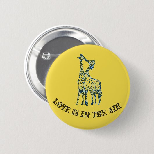 Giraffes kus ronde button 5,7 cm (Voorkant /achterkant)