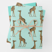 Giraffes, leeuwen en olifanten inpakpapier vel (In situ)