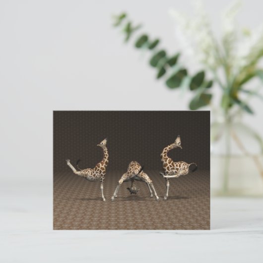 Giraffes Love Ballet Feestdagenkaart (Staand voorkant)