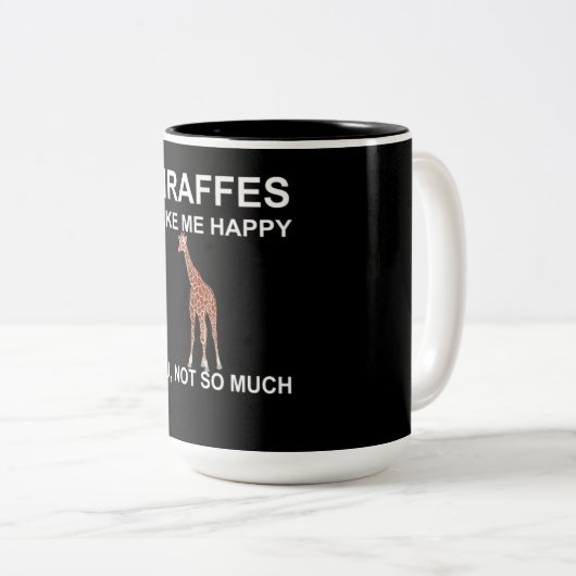 Giraffes maken me blij dat je niet zo veel tweekleurige koffiemok (Voorkant rechts)
