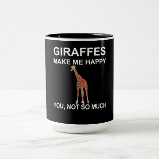 Giraffes maken me blij dat je niet zo veel tweekleurige koffiemok