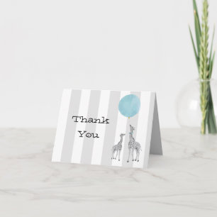 Giraffes met ballon Bedankt Opmerking Kaart