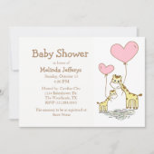Giraffes met ballonnen Baby shower uitnodiging (Voorkant)