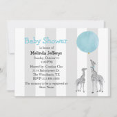 Giraffes met Balloon Baby shower Invitation Kaart (Voorkant)
