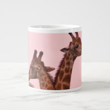 Giraffes met een roze lucht