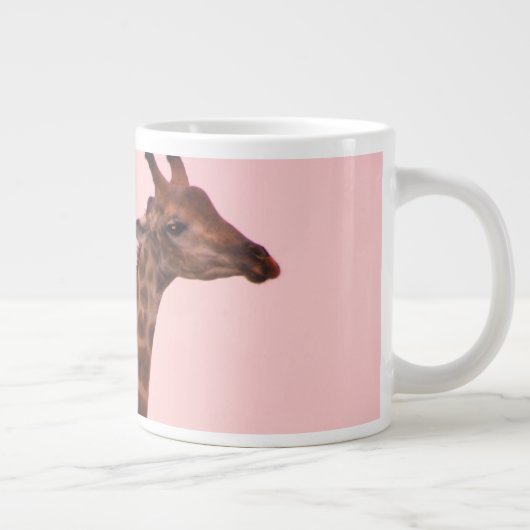 Giraffes met een roze lucht grote koffiekop (Rechts)