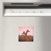 Giraffes met een roze lucht magneet (Insitu (Vaatwasser))