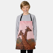 Giraffes met een roze lucht schort (Gedragen)